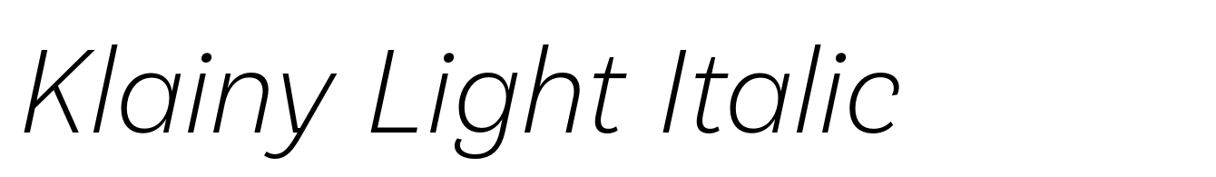 Klainy Light Italic